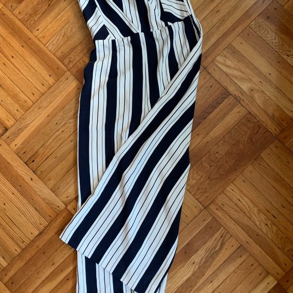 H&M Navy Blue & White Striped Strapless Jumpsuit - Picture 5 of 10